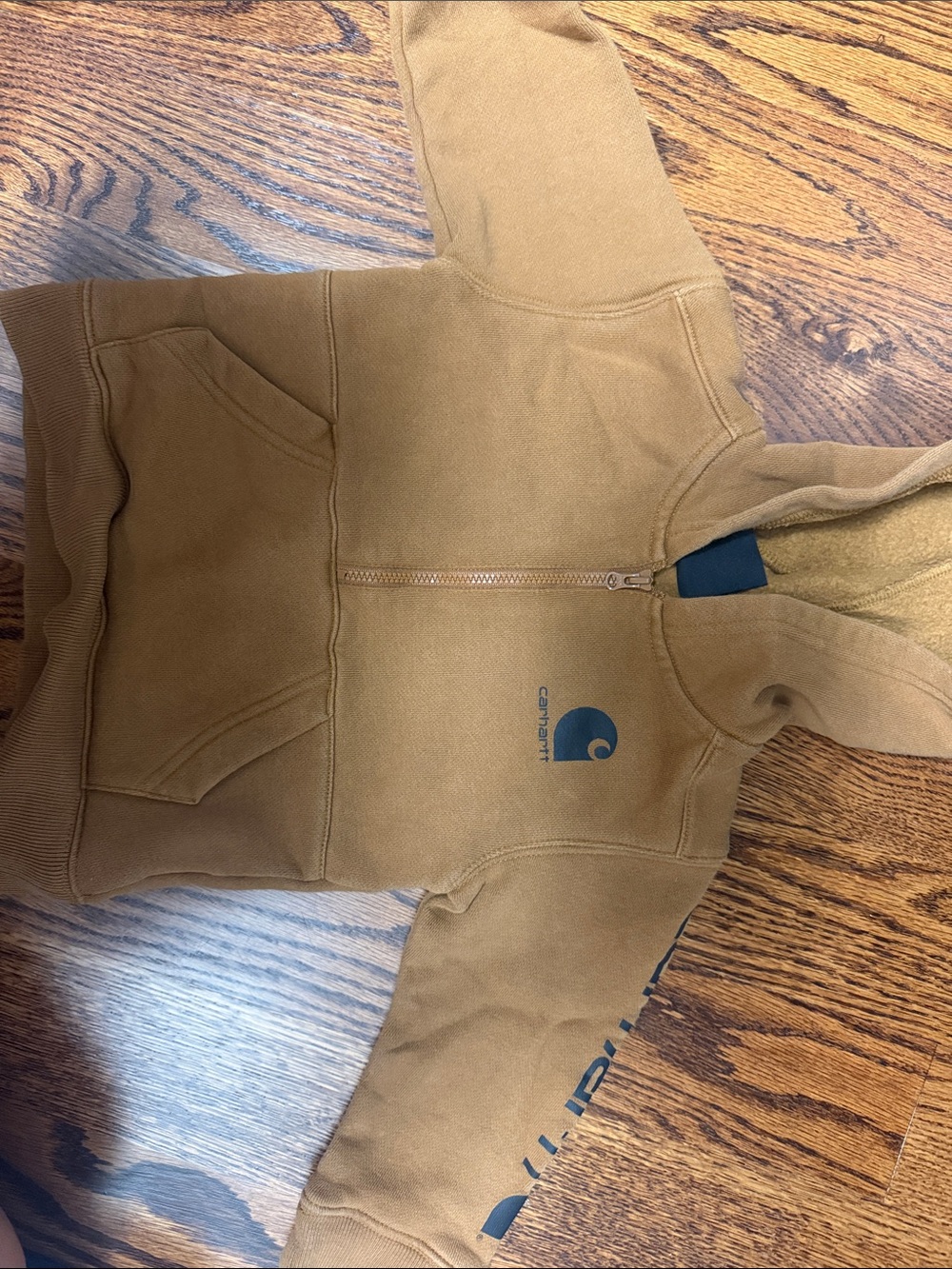 Carhartt Kids' Carhartt Brown Hooded Zip Sweatshirt with Logo NWOT
